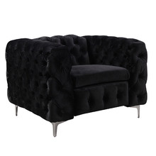 Black Eddard Velvet Armchair